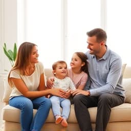 Lifestyle family portrait at home