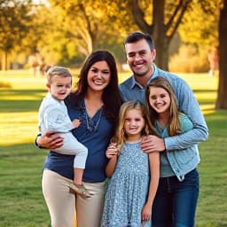 Happy family outdoor portrait session in Denver
