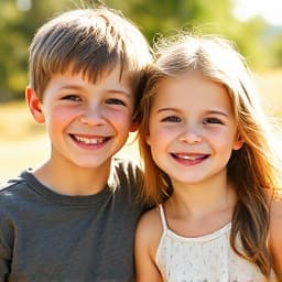 Natural light portrait of siblings